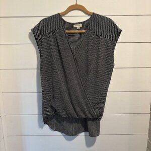 Max Studio Hi Low Sleeveless Shirt-tail Wrap Front Blouse Top - Size L